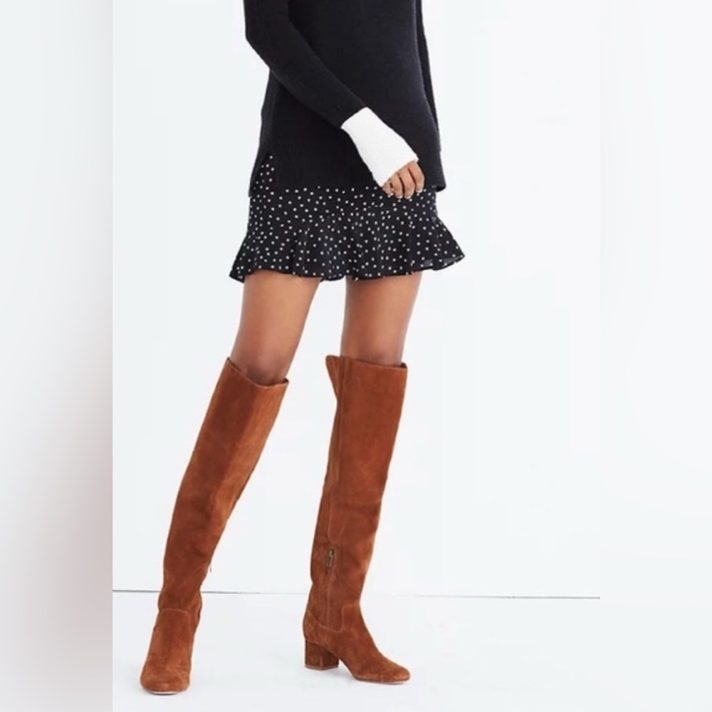 Madewell Women's Over-the-Knee Suede Boots in Chestnut Brown